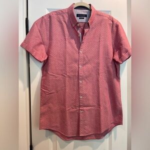 Zara Men's Pink Short Sleeve Shirt L